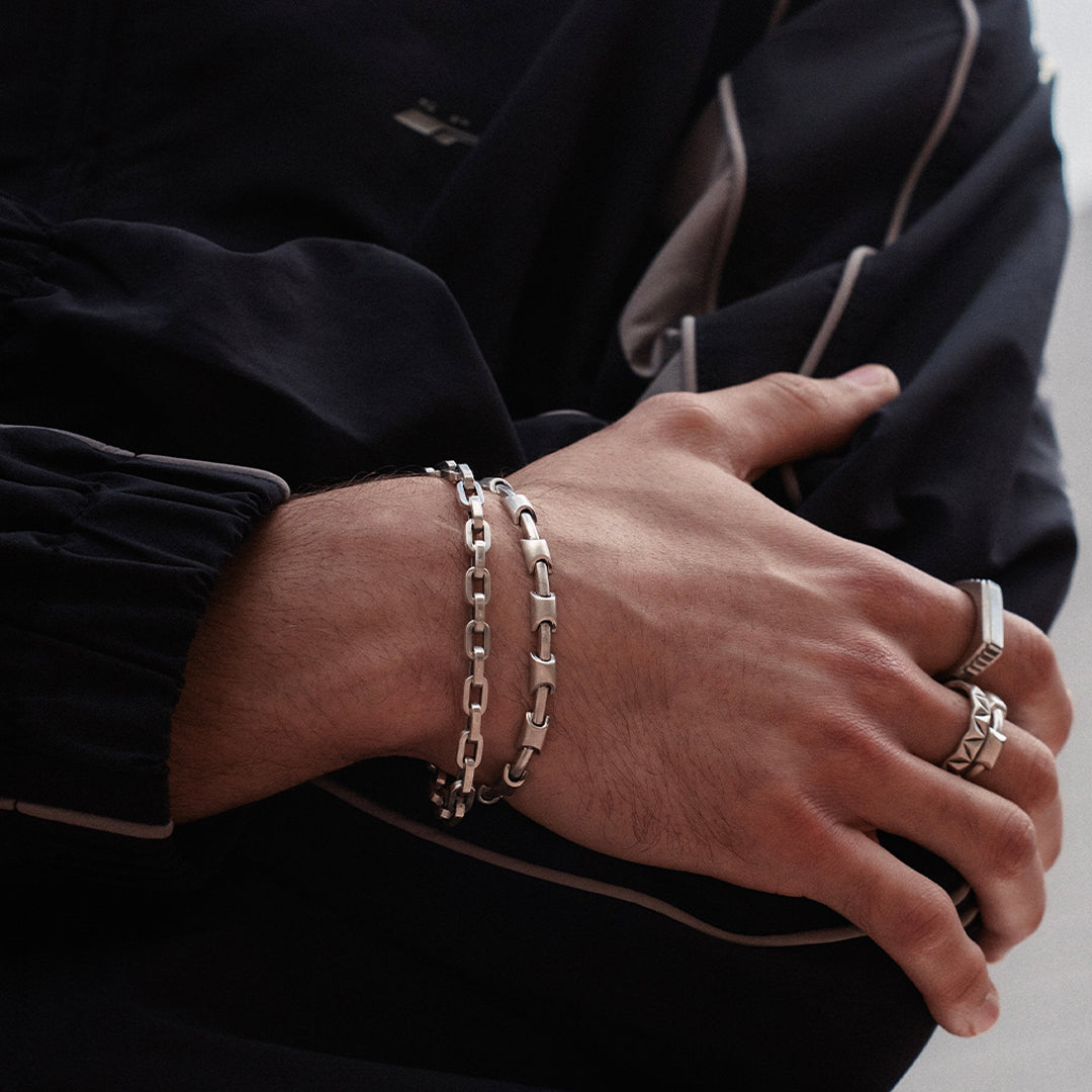 Silver Oval Chain Bracelet - Serge DeNimes