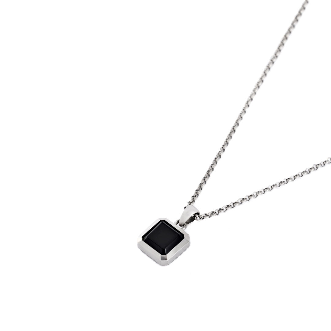 Silver Onyx Armour Necklace