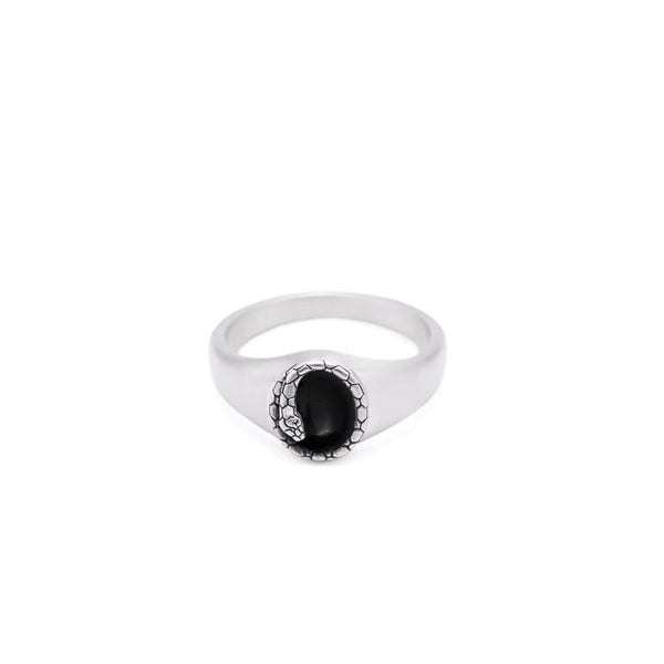 Silver Onyx Serpent Ring - Serge DeNimes
