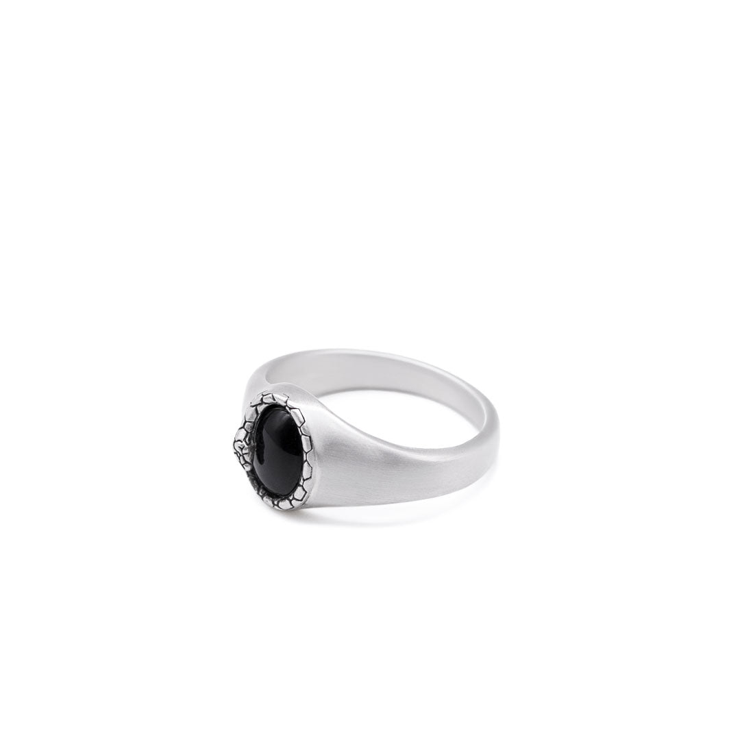 Silver Onyx Serpent Ring - Serge DeNimes