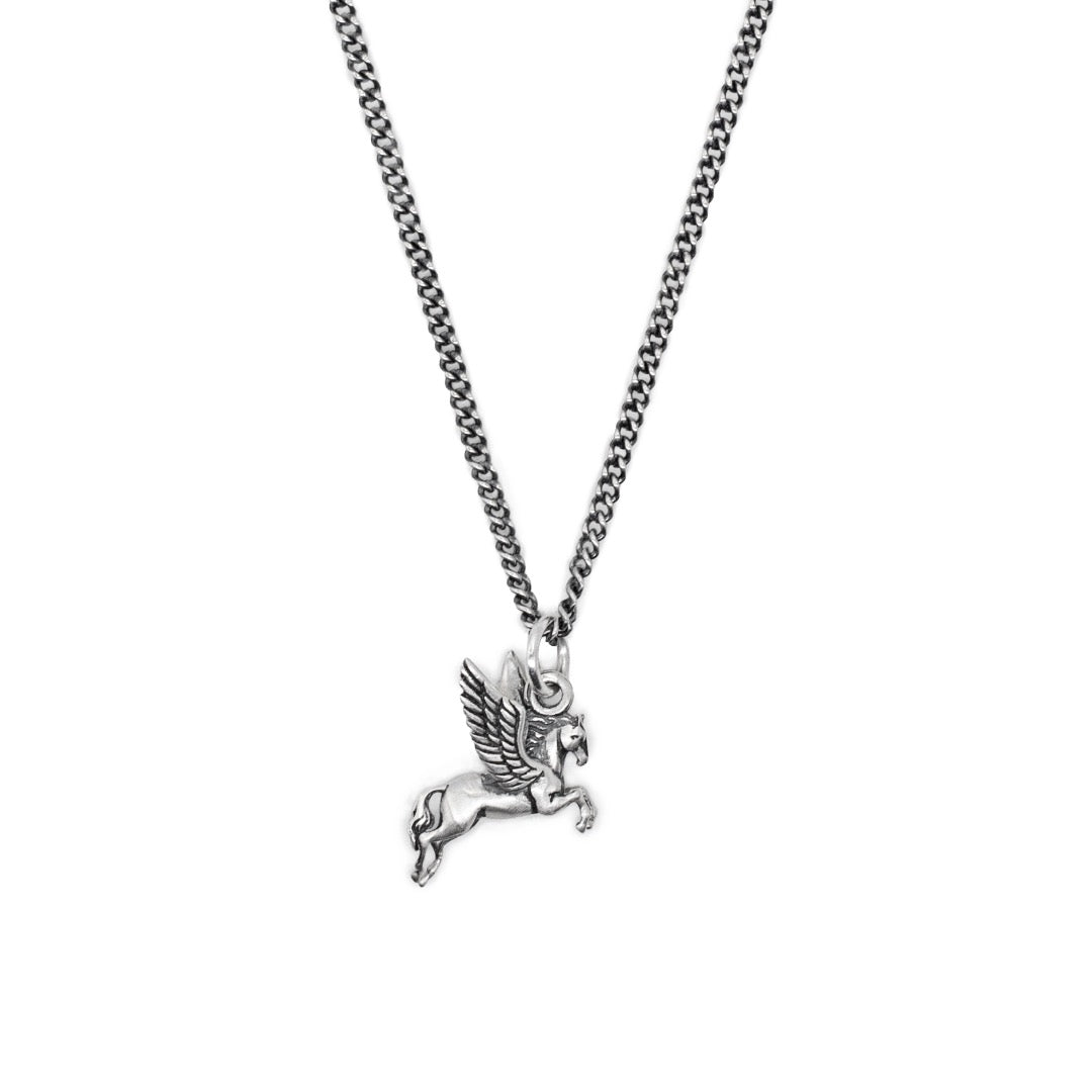 Silver necklace with 3D silver pegasus pendant - Serge DeNimes