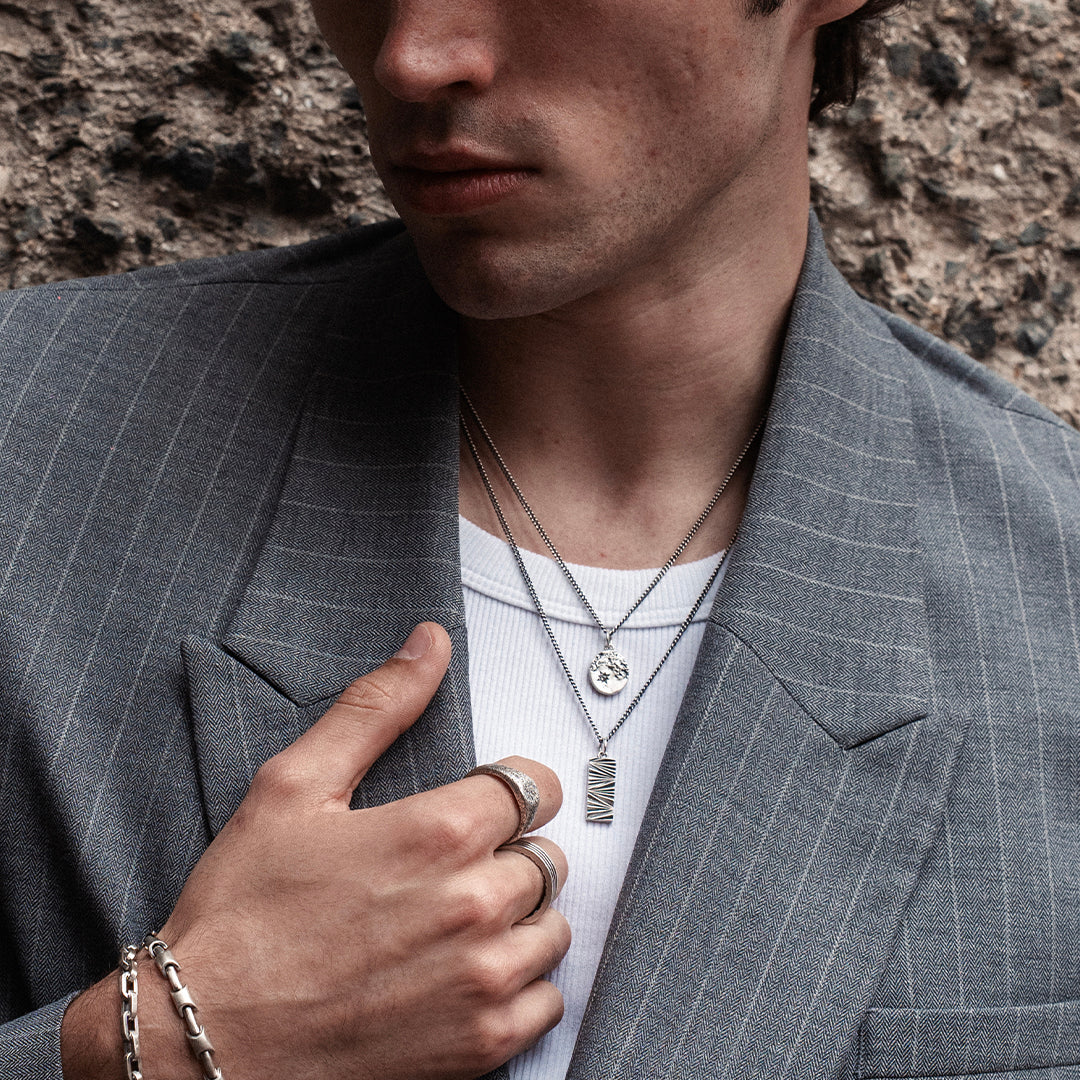 Silver Sandblast Necklace - Serge DeNimes