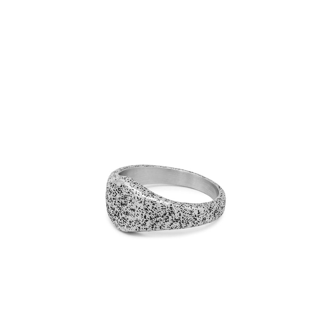 Silver Sandblast Signet Ring - Serge DeNimes