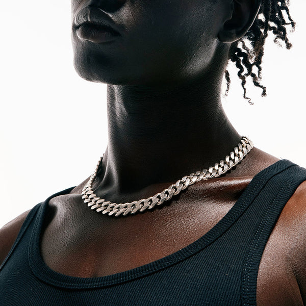 Silver 12mm Curb Chain - Serge DeNimes
