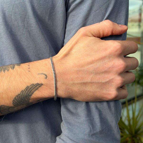 Silver 3mm Curb Bracelet - Serge DeNimes