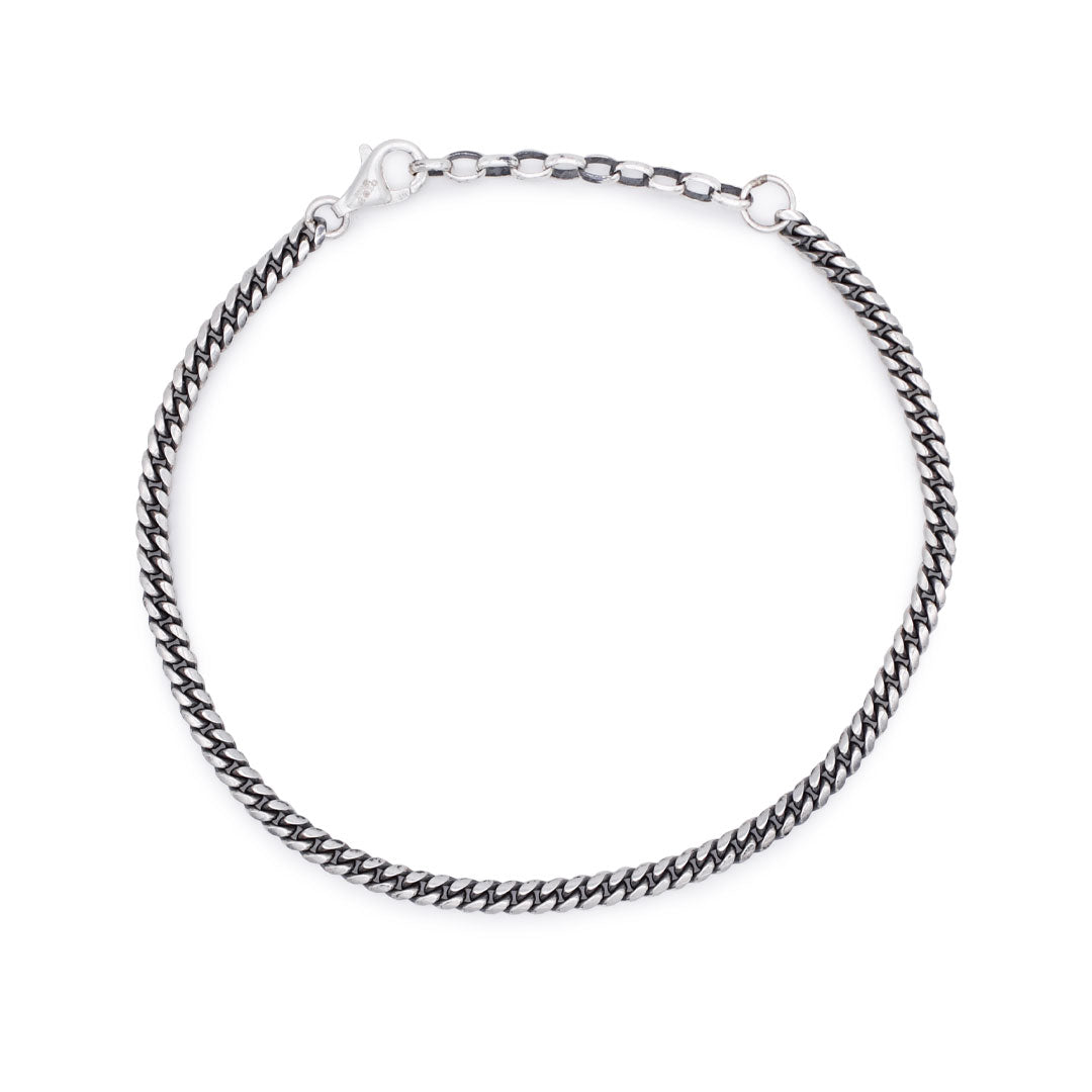 Silver 3mm Curb Bracelet