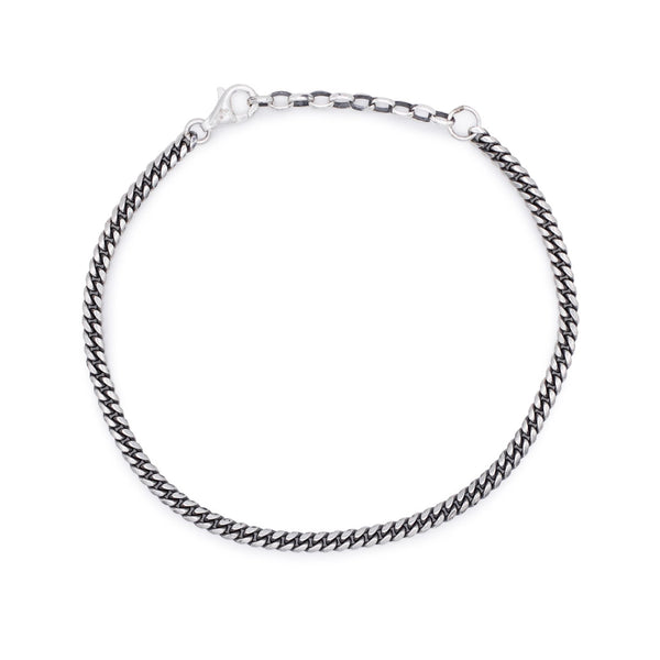 Silver 3mm Curb Bracelet