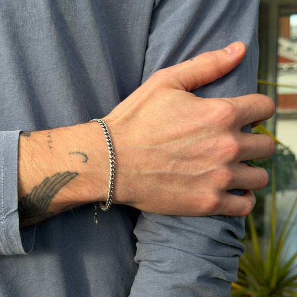 Silver 4mm Curb Bracelet - Serge DeNimes