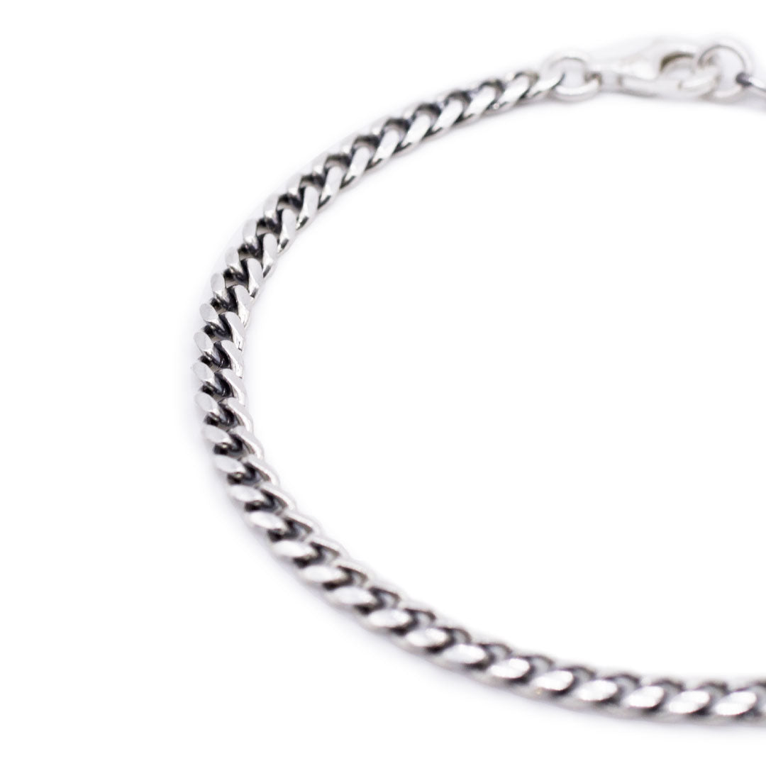 Silver 4mm Curb Bracelet