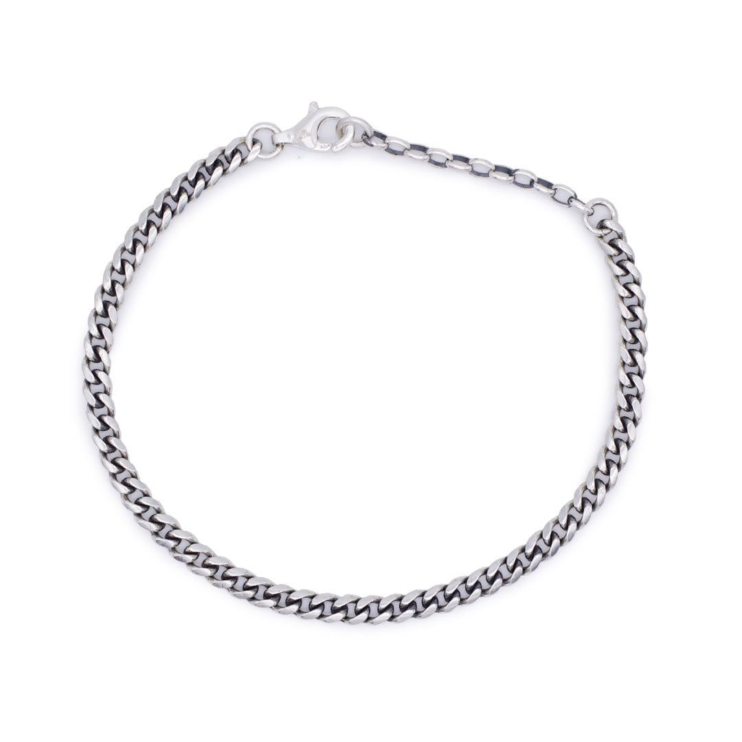 Silver 4mm Curb Bracelet