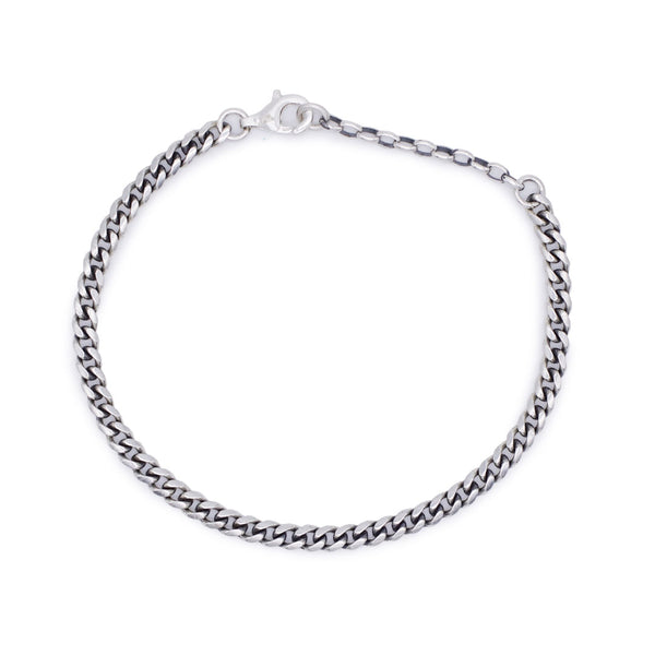 Silver 4mm Curb Bracelet
