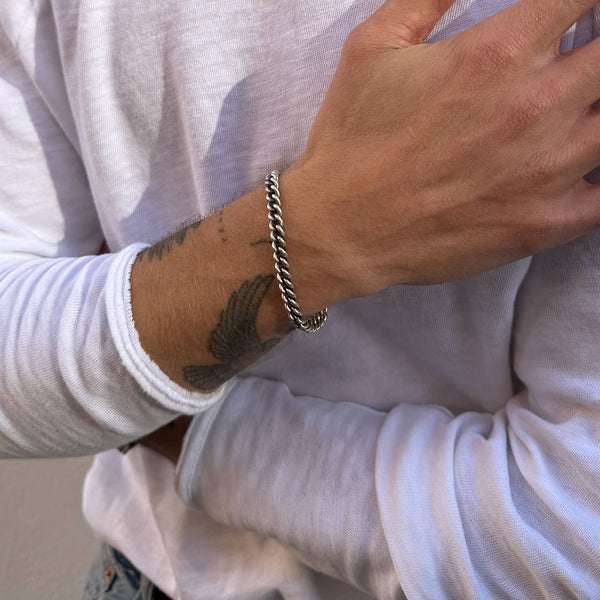 Silver 6mm Curb Bracelet - Serge DeNimes