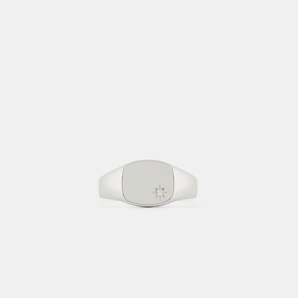 Silver Aquamarine Birthstone Ring