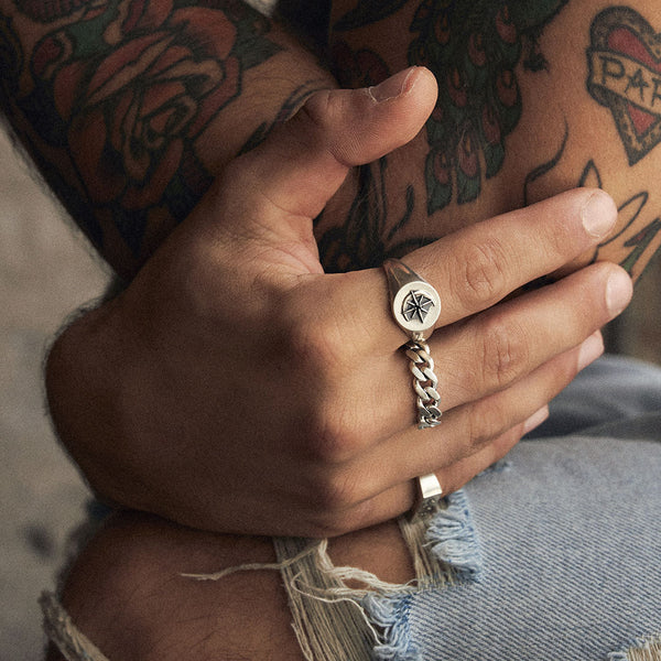 Silver Cuban Link Ring - Serge DeNimes