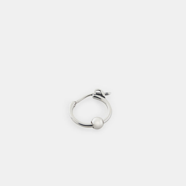 Silver Ball Hoop Earring