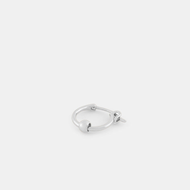 Silver Ball Hoop Earring