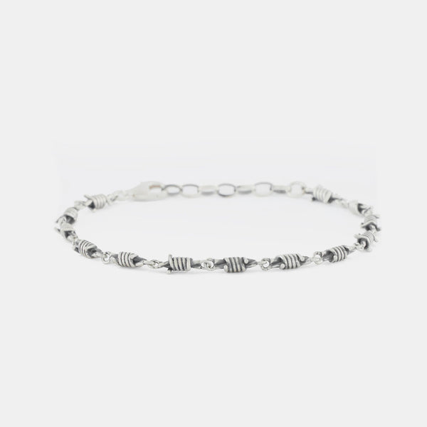 Silver Barbed Wire Bracelet