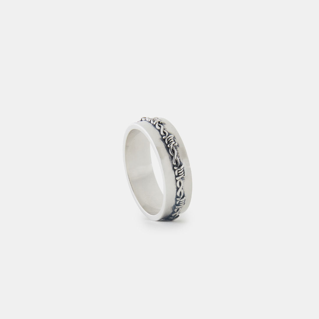 Silver Barbed Wire Ring