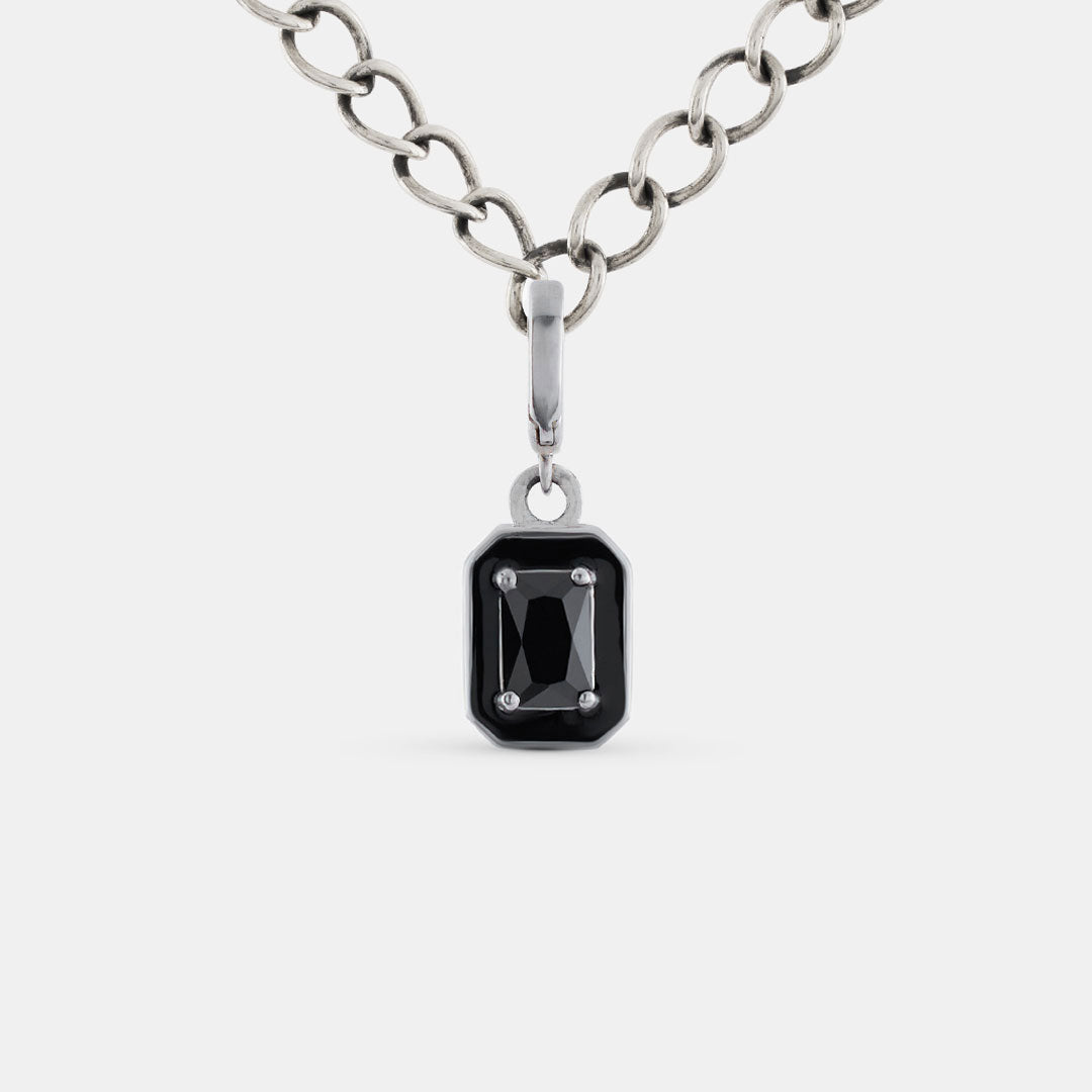 Silver Black Blush Charm