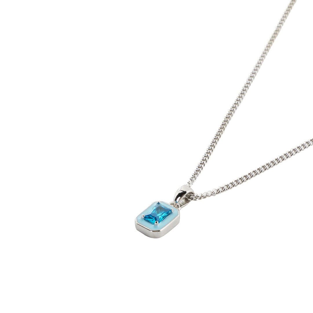 Silver Blue Blush Necklace