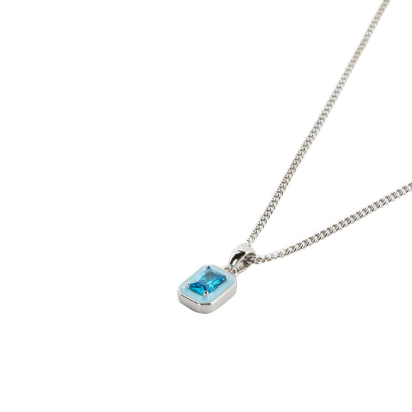 Silver Blue Blush Necklace