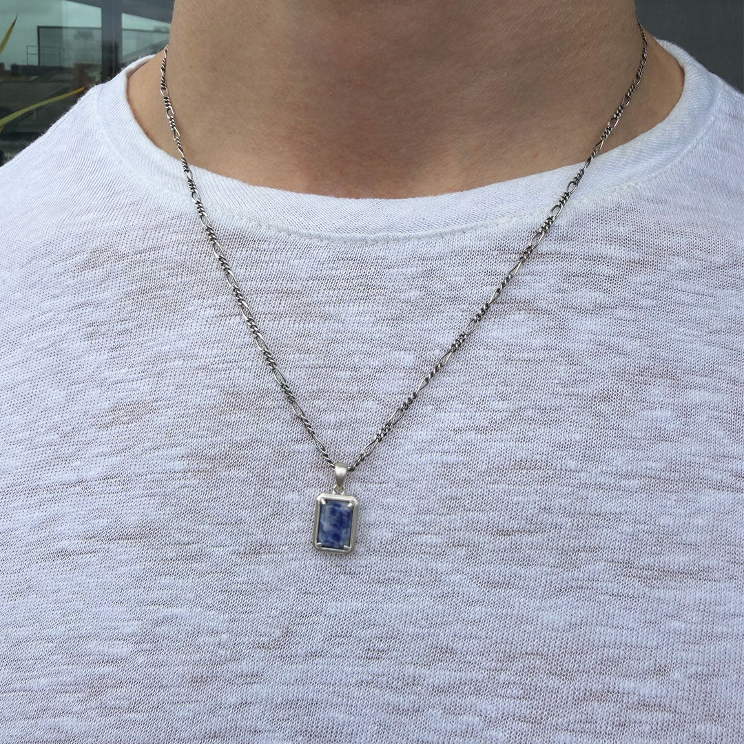 Silver Blue Jasper Necklace