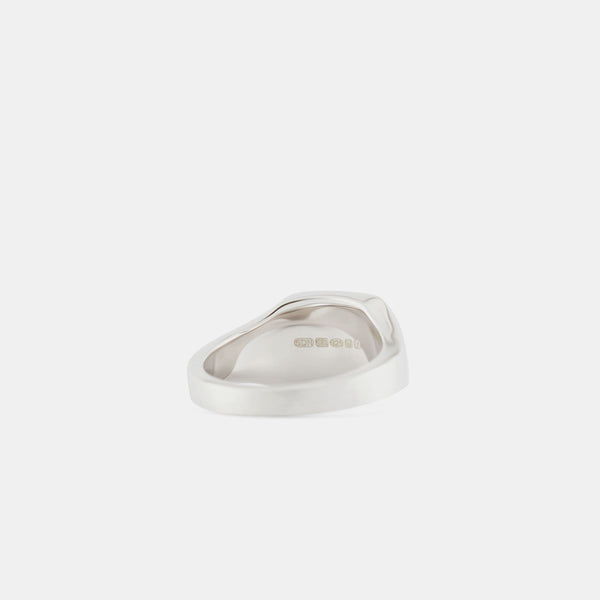 Silver Brushed Cushion Ring