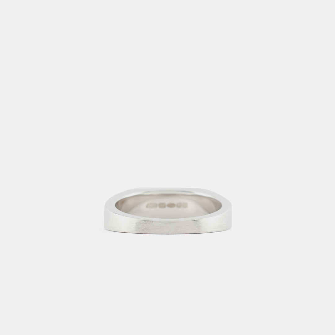 Silver Brushed Rectangle Ring
