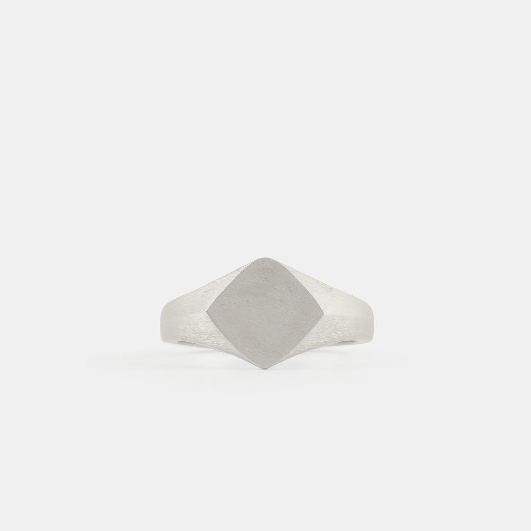 Silver Brushed Rhombus Ring – Serge DeNimes