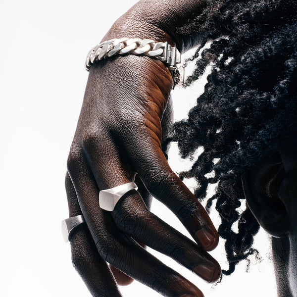 Silver Brushed Rhombus Ring - Serge DeNimes