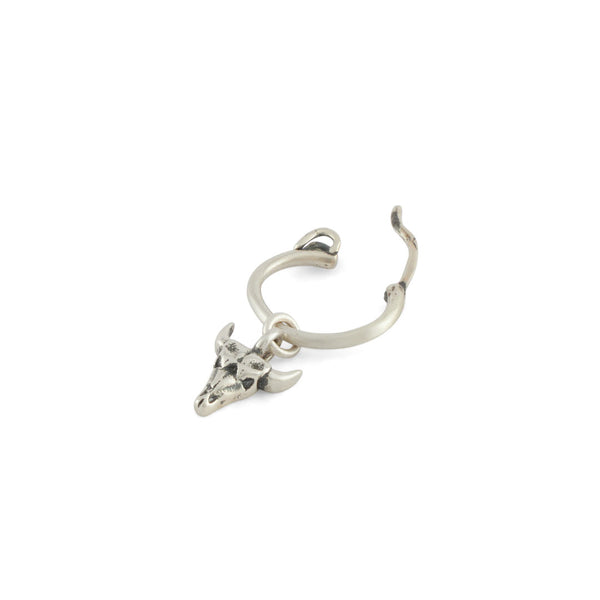 Silver Bull Earring
