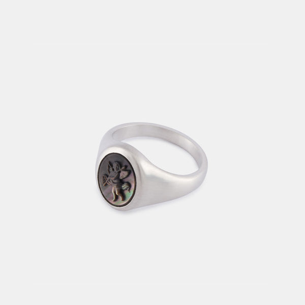 Silver Cherub Cameo Ring