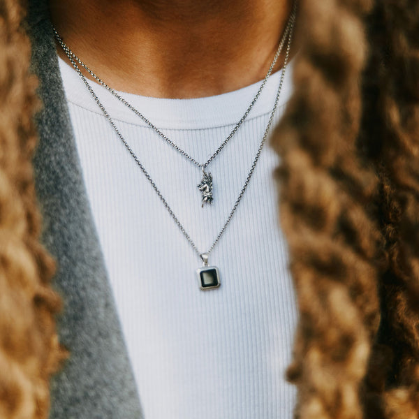 Silver Cherub Necklace - Serge DeNimes