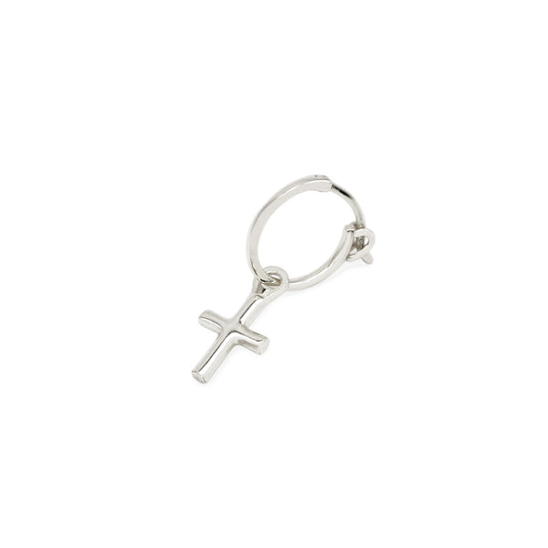 Silver Cross Pendant Earring