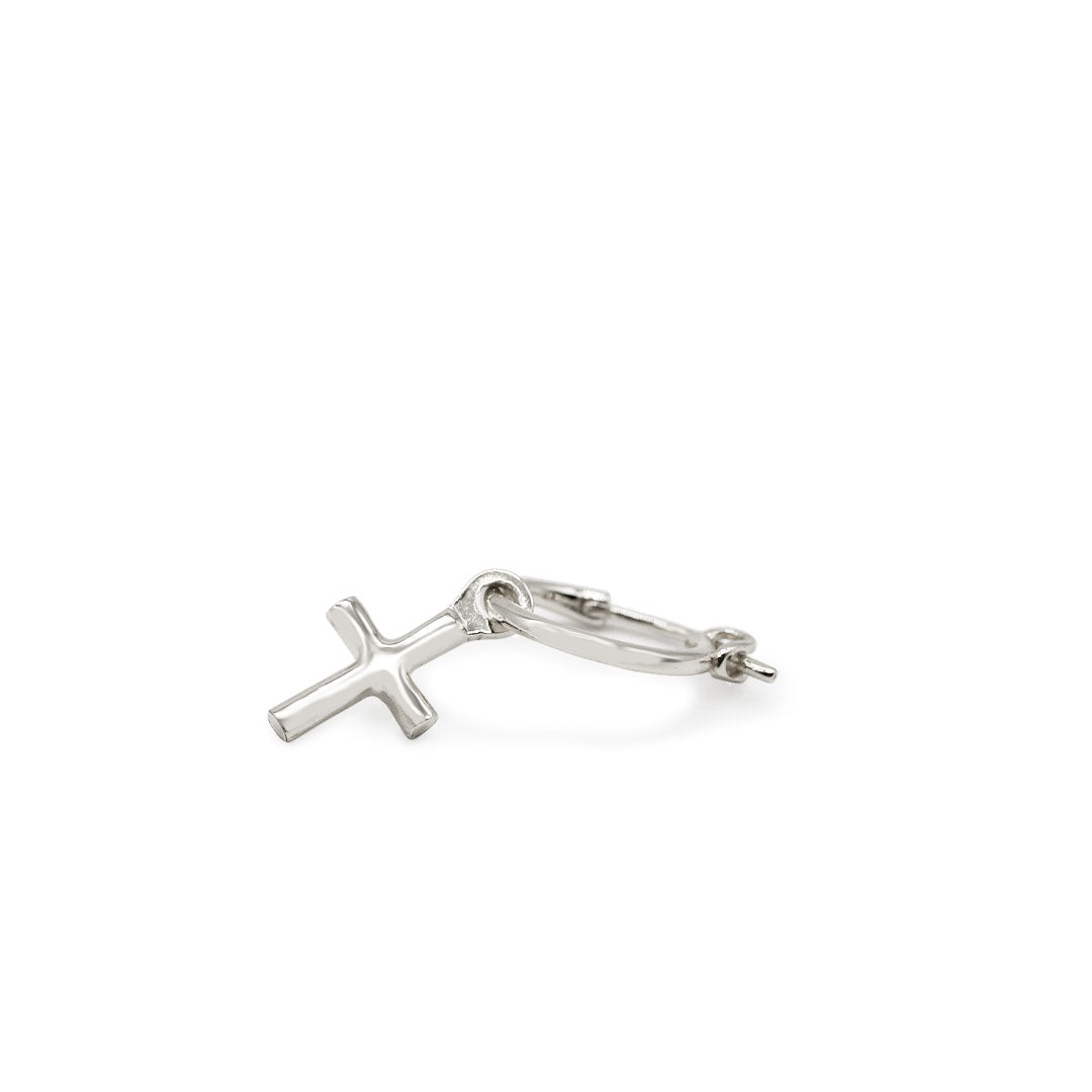Silver Cross Pendant Earring