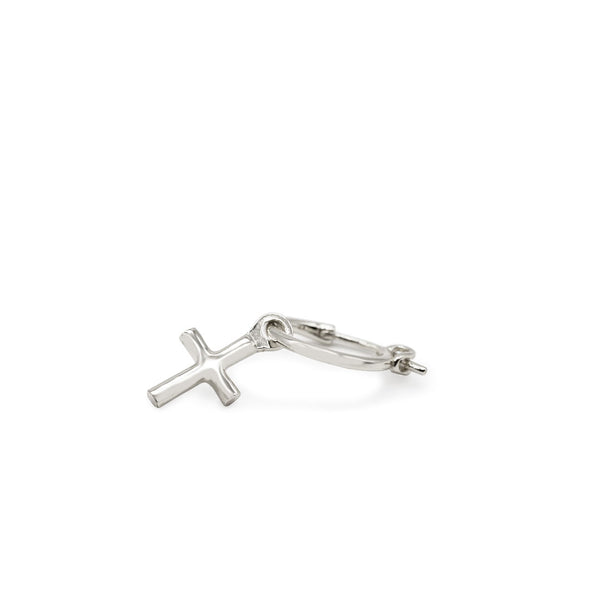 Silver Cross Pendant Earring
