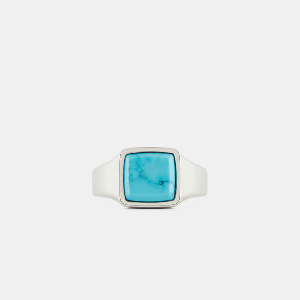 Silver Cushion Turquoise Ring