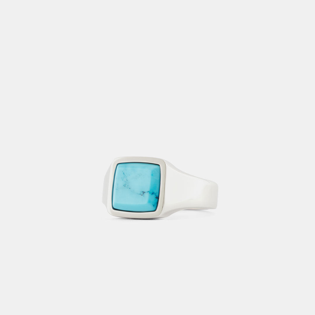 Silver Cushion Turquoise Ring