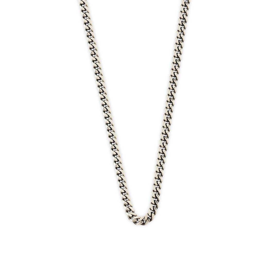 Silver 3.5mm Diamond Cut Chain on white background - Serge DeNimes