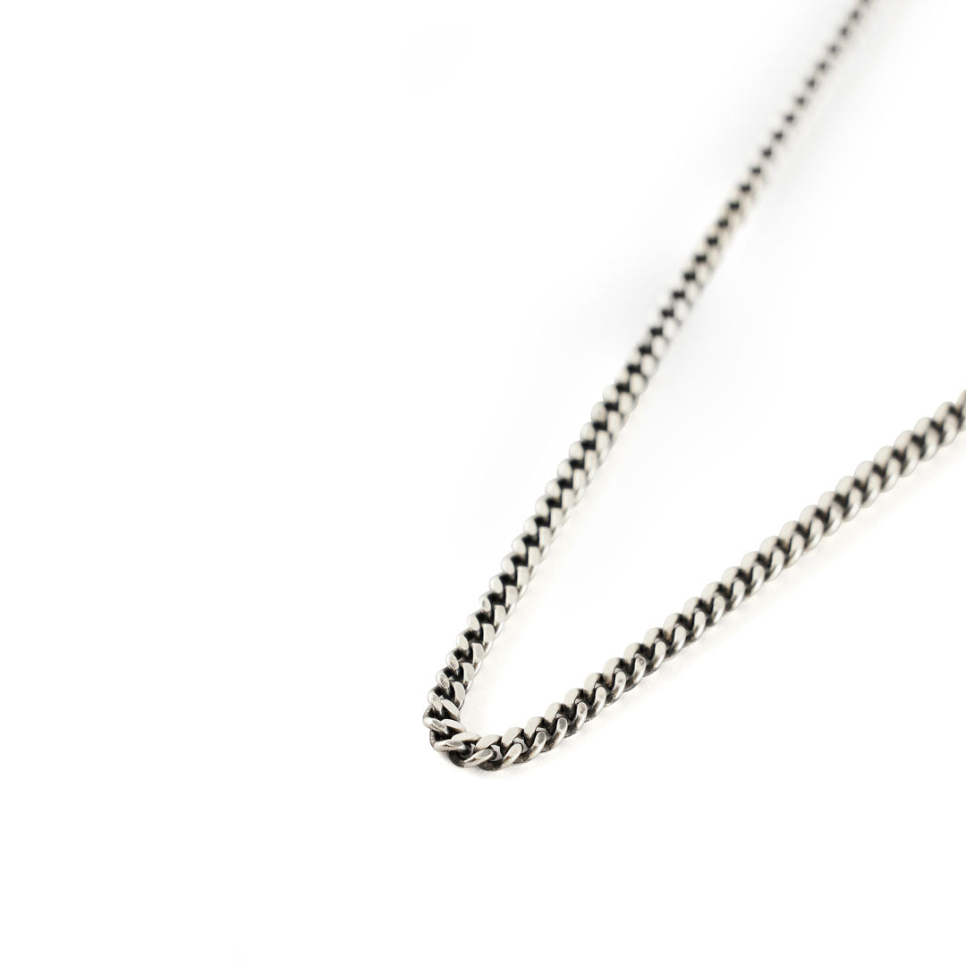 Silver 3.5mm Diamond Cut Chain on white background - Serge DeNimes
