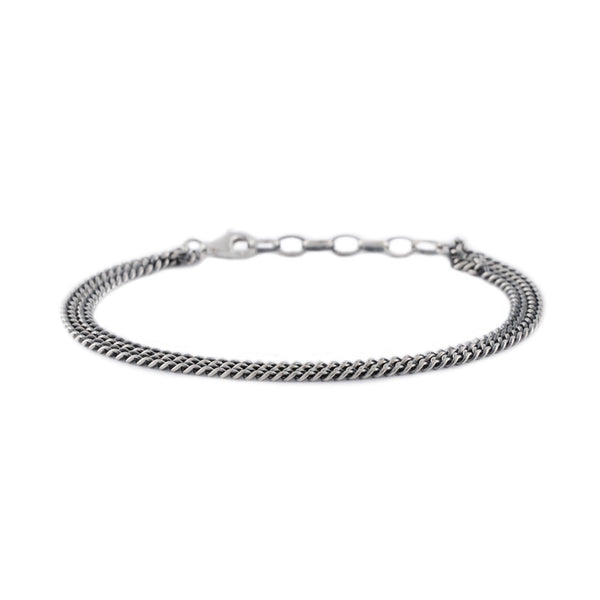 Silver Double Curb Bracelet