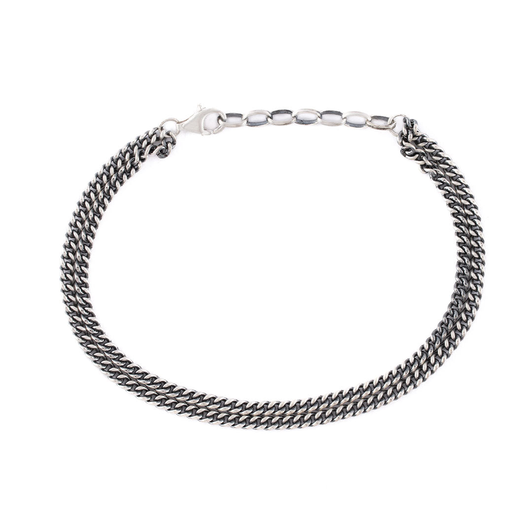 Silver Double Curb Bracelet