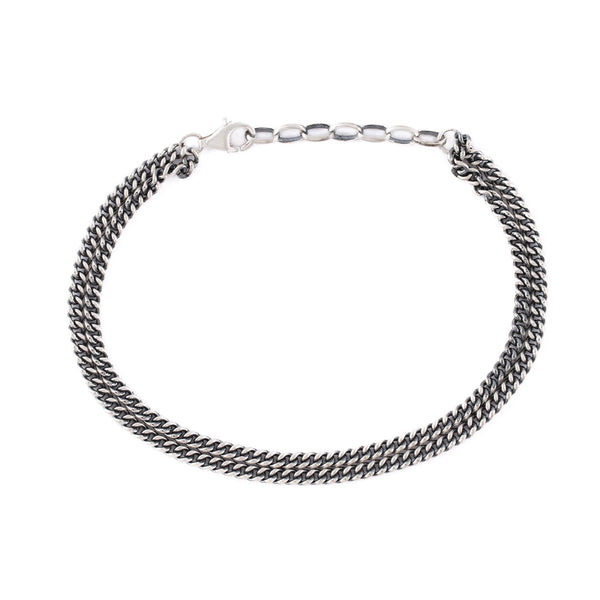 Silver Double Curb Bracelet