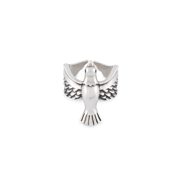 “Men’s 925 sterling silver adjustable dove ring — Serge DeNimes”