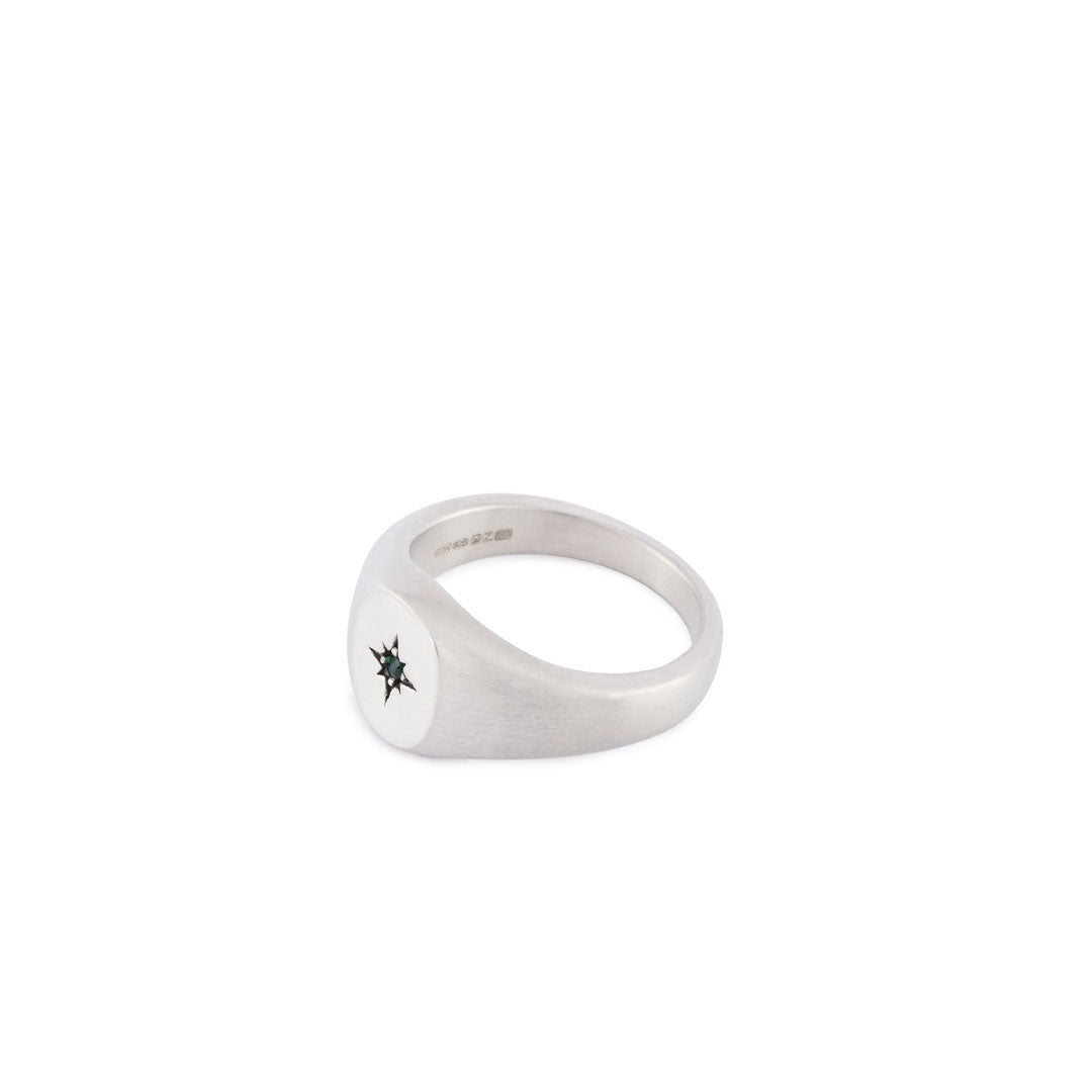 【SILVER】CALM/(U)Signet Ring Carved Heavy Silver Signet Ring
