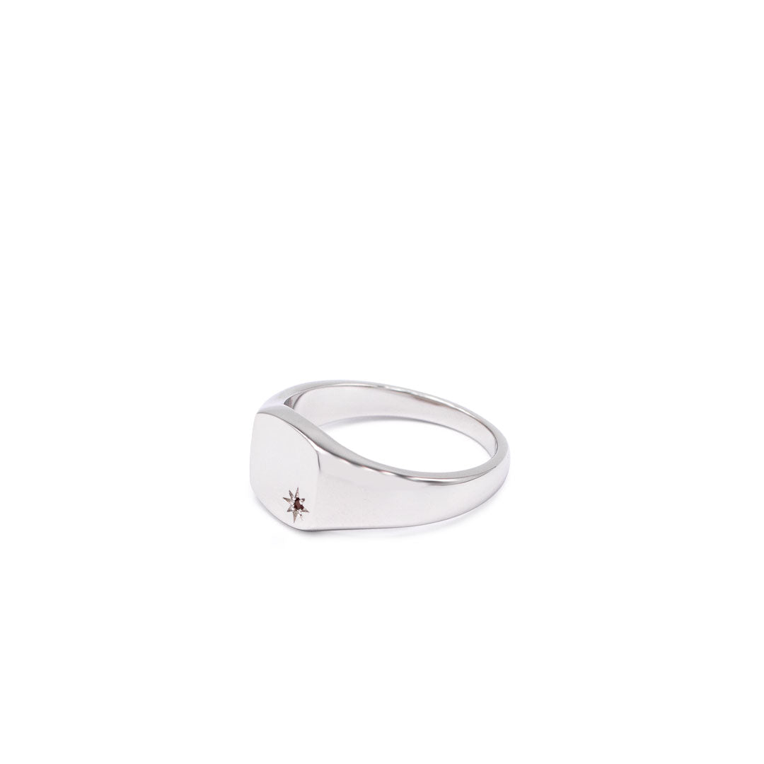 Silver Garnet Birthstone Ring - Serge DeNimes