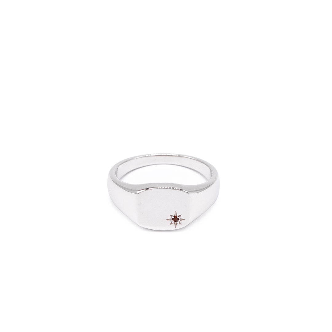Silver Garnet Birthstone Ring - Serge DeNimes