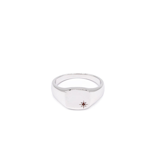Silver Garnet Birthstone Ring - Serge DeNimes