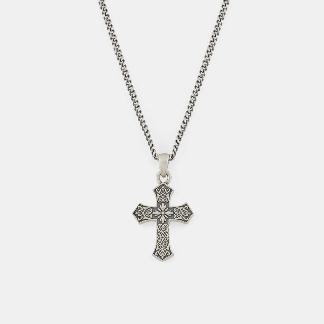 Silver Gothic Cross Necklace – Serge DeNimes