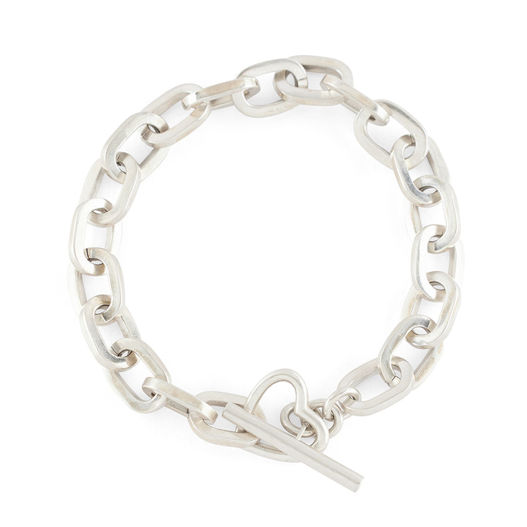 Silver Heart T-Bar Bracelet - Serge DeNimes